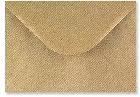 C5 (162x229mm) Coloured Envelopes for A5 Greeting Cards Wedding Invitations & Crafts Pack of 10 (Brown Ribbed)