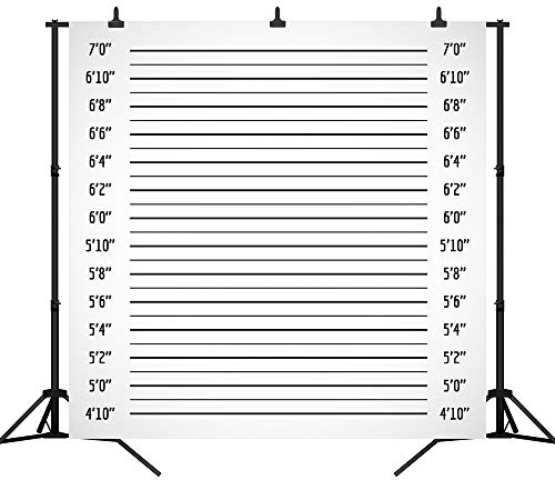 DePhoto Police Lineup Photography Backdrop Black line Mugshot Decor Photo Background for Party Banner Children Game Vinyl Studio Prop 5x7ft