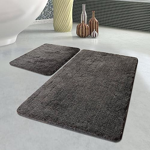 Badteppich Set 2-teilig anthrazit