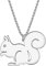 DALANE Edelstahl Niedlich Tannenzapfen Eichhörnchen Halskette Mode Anhänger 18k Vergoldet Tiere Schmuck für Frauen Mädchen Charms Geschenke (Versilbert A)