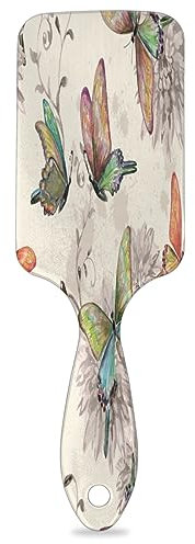 Vintage Butterfly Hair Brush Detangler Brush with Nylon Bristle for Thick Curly Thin Long Short Wet or Dry Hair Adds Shine and Makes Hair Health Paddle Hairbrush for Women Men