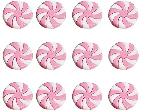 50 piezas de decoración de bastón de caramelo de Navidad, adornos colgantes para árbol de Navidad, decoración artística para decoración de vacaciones, recuerdos de fiesta (rosa y blanco, 1 pulgada)