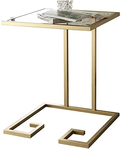 Tables Gigognes Table Basse Blanche Tables D'appoint Table D'ordinateur Portable Lapdesks Canapé Côté Café Snack Métal + Verre Trempé Chevet Ordinateur Bureau Côté 45 * 45 * 60CM pour Tous L