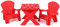 LIFEZEAL Kindertisch mit 2 Adirondack Stühlen, 3 Teiliges Kindersitzgruppe, Kinder Tisch Stuhl Set, Kindersitzgarnitur für Indoor & Outdoor, Kindermöbel ab 3 Jahren