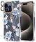 luolnh Compatible with iPhone 15 Pro Case,for Women Girls,Shockproof Clear Floral Pattern Hard Back Cover for iPhone 15 Pro 6.1 2023 -Blue