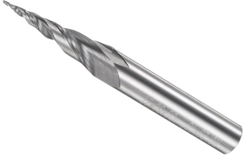 CoCud Fresas de Punta Esférica Cónica, Radio de 0.25mm, Vástago de 6mm, Ángulo de 15 Grados, Carburo de Micrograno, 2 Flautas, Fresas de Fresado CNC