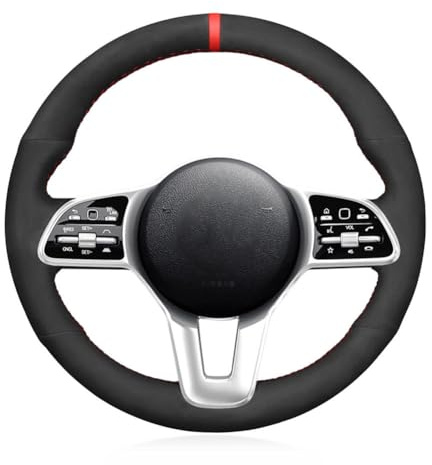 Passend für Mercedes-Benz Sprinter 2018–2023, handgenähter Auto-Lenkradbezug, kratzfester Auto-Lenkradbezug, Leder