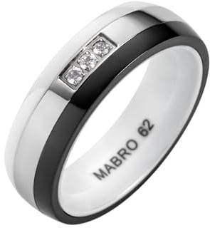 Blue Moon Diamonds Damenring Ehering Partnerring Verlobungsring aus Keramik mit Zirkonia Antragsring Trauring Freundschaftsring | 3042