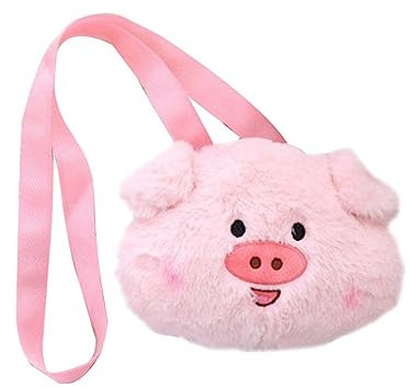 Holibanna Plüsch Handtasche Schweinchen Umhängetasche Damen 26x23x8cm Ebene Tasche Leicht Tragen Alltag Shopping