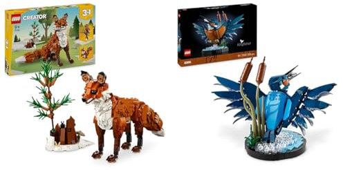 LEGO Creator 3-en-1 Les Animaux de la Forêt : Le Renard Roux, Jouet Transformable & Icons Le Martin-pêcheur, Kit de Maquette pour Adultes Amoureux des Oiseaux et de l'Ornithologie, Idée Cadeau