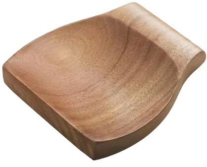 bephible Repose-cuillère élégant en bois de qualité alimentaire, polyvalent, facile à nettoyer, outil de cuisine couleur bois
