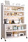Armario Despensa Cocina 80 Ancho Alacenas de Cocina Modernas con Puertas Abatibles, Mueble Auxiliar de Cocina con Ruedas 6 Niveles Carrito de Cocina con Encimera(80cm)