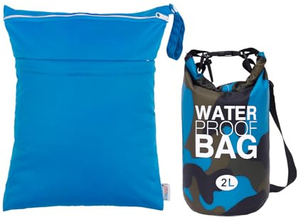 ALVABABY Dry Bag 2L Wasserdichte Tasche mit Wetbag nassbeutel schwimmen,Wasserdichter Beutel Roll-Top Wasserfester Rucksack Packsack Waterproof Drybag,Schwimmen Strand Baden Kanu 2WFL04-DE