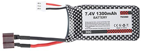 Batterie Lipo RC 7,4 V 1600 MAh, Batterie de Rechange pour Véhicule Tout-Terrain à Haut Débit pour SCY 16101 16102 16103 16201 1/16 RC