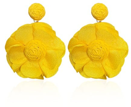KBRPEY Blumen Ohrringe für Damen - Bunte Blumen Ohrstecker aus Stoff - Hypoallergene Modeschmuck - Geschenk für Frauen, Mädchen, Geburtstag, Jahrestag