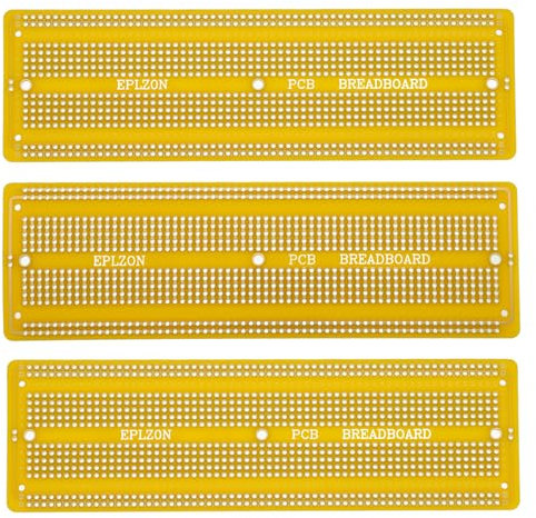 EPLZON 3Stück 6.8x2.05 Breadboard Lötbar Prototyp PCB Board Kit für Elektronik Projekte Kompatibel für DIY Lötkreise Projekte Prototyp Board,gelb