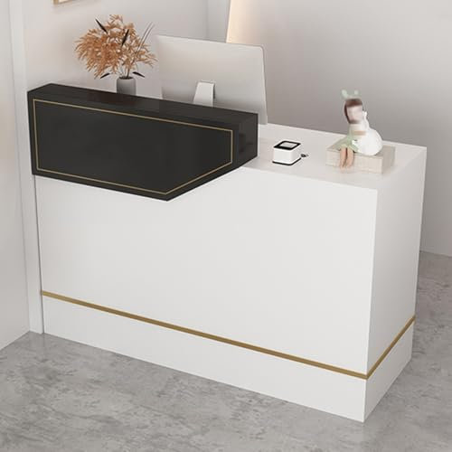 Moderner Empfangstresen,Empfangstheke,Rezeption Counter,Tresen Bar Theke,Rezeptionstheke Computerschrank mit Tastaturablage und Schubladen,Büromöbel Thekentisch,für Nagelstudio Tisch,Empfangsraum(Whit