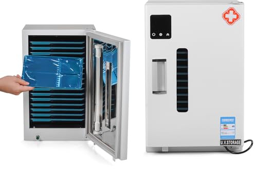 Armoire de stérilisation 18 W avec minuterie et grand écran tactile de 27 L avec 10 plateaux de stérilisation