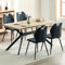 LEWE Esszimmergruppe Esstisch mit 4 Stühlen, 140 x 80 x 76 cm Rechteckig Esstisch aus Holz mit 4 Esszimmerstühle mit Hohe Rückenlehne, Schwarz Eisenbeine, für Küche Esszimmer und Wohnzimmer