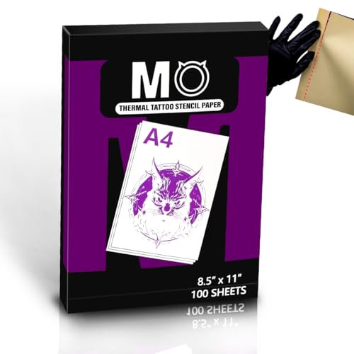 Tattoo-Transferpapier, 100 Blatt, Tattoo-Schablonenpapier für professionelle, einfache Anwendung, 4 Schichten, A4-Größe, Schablonenpapier für Tätowierung
