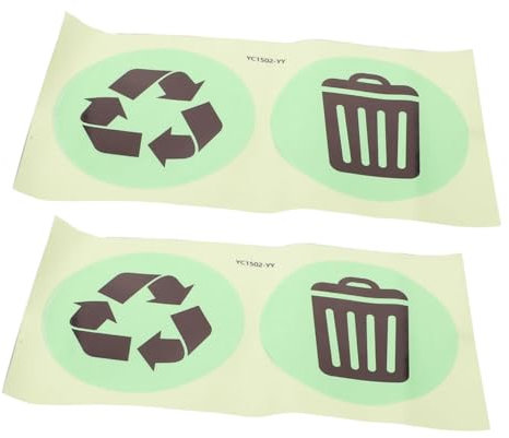 WATIIFUFU 1 Set Trash Can Stickers Garbage Can Bins Recycle Bin Decal Garbage Bin Decal Waste Bin Labels Indoor Stickers Trash and Recycling Stickers Trash Sticker Trash Can Labels PVC Black