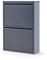Alveon Schuhschrank Schmal Schuhregal Metall Schuhkipper mit Magnet Klappen Schuhablage Montiert und Wandmontage (Anthrazit, 2 Klappen)