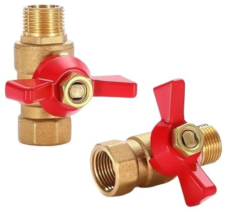 ZHGUIMING 5/20/100 stücke 1/8 1/4 3/8 1/2 BSP Gewinde Mini Männlich Zu Weiblich messing Kugelhahn Luftkompressor Wasser Gas Öl Absperrventil(1/4,100 PCS_RED_MALE TO FEMALE)