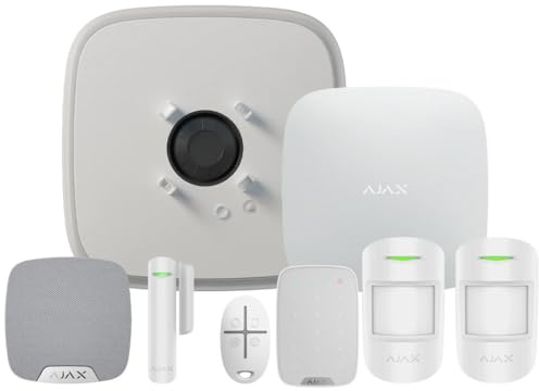 Ajax Systems - Smart Wireless Alarm System KIT – Ready to Install Pet-Friendly Home & Office Security Kit with Motion Sensors, Sirens & Keypad, App Controlled, Burglar Alarm, Official Warranty (White)