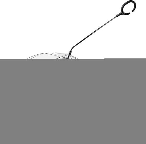 Regenschirm für kleine Hunde, Tier-Regenschirm mit Leine, transparent, für kleine Hunde, mit C-Griff und abgewinkelten Blättern, für kleine Tiere