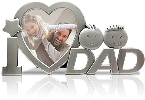 Yarryuter Metal Father's Day Dad Photo Clip Metal Photo Frame Gift Dad Picture Frame Props Dad Birthday Gifts-A