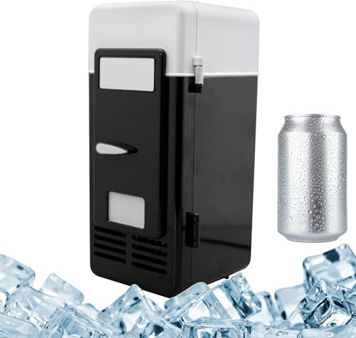 USB Drinks Cooler Warmer – Mini-Kühlschrank, tragbar, mit Plug-and-Play-Funktion, kompakte Appliance, Stromversorgung über USB, ideal für Pflegeprodukte, Soda-Dosen, Snacks, leicht