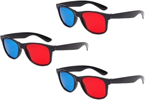 3D-Brille, 3D-Brille, universal, TV-Film, dimensionaler Videorahmen, 3D-Brille, DVD-Spiel, Glas, 3D-Stil, Brille für 3D-Filme, Spiele, 3D-Brille, Fernseher und Video, Rot und Blau