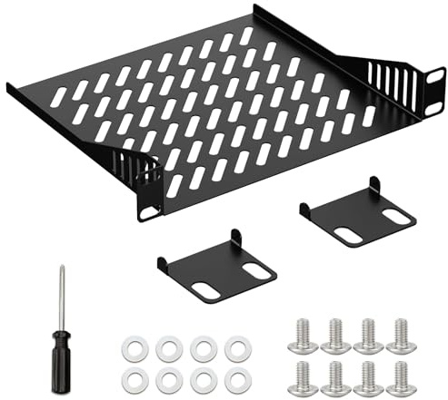 10 Zoll 1U Server Rack Regal Für Geräteschrank, Netzwerk Oder Regal | Solide Bauqualität und Hervorragende Belüftung,Montiert in Einem Regal für 10 Zoll Geräteschrank
