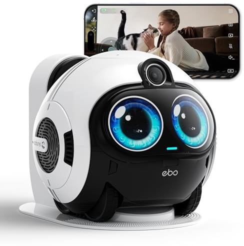 Enabot EBO Max KI-Familienroboter mit 4K-Kamera: GPT-5, 2-Wege-Video&V-SLAM | Bewegt sich selbstständig durch alle Räume, kehrt zur Ladestation zurück – per App oder Sprachbefehl steuerbar.