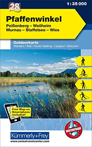 Pfaffenwinkel Nr. 28 Outdoorkarte Deutschland 1:35 000: Peissenberg, Weilheim, Murnau, Staffelsee, Wies, free Download mit HKF Maps App (Kümmerly+Frey Outdoorkarten Deutschland, Band 28)