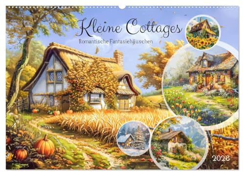 Kleine Cottages - Romantische Fantasiehäuschen (Wandkalender 2026 DIN A2 quer), CALVENDO Monatskalender: Eine Welt voller zauberhafter Cottage-Idylle (CALVENDO Orte)