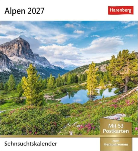 Alpen Sehnsuchtskalender 2027 - Wochenkalender mit 53 Postkarten: 53 Postkarten in einem Fotokalender für Bergfreunde. Beeindruckende Panoramen in einem Kalender zum Aufstellen