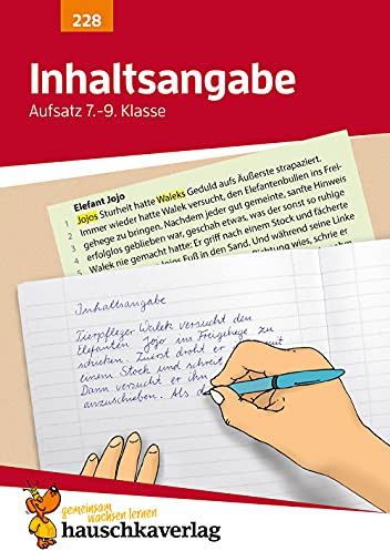 Inhaltsangabe. Aufsatz 7.-9. Klasse, A5-Heft: Deutsch: Übungen fürs Gymnasium - Texte schreiben zu Roman, Kurzgeschichte, Reportage