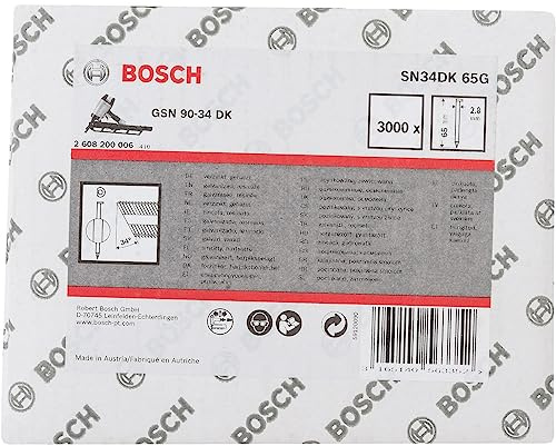 Bosch 3000x PRO SN34CH, Streifennagel, 34° mit abgeschnittenem Kopf, 65G | Länge 65 mm, Zubehör Nagler