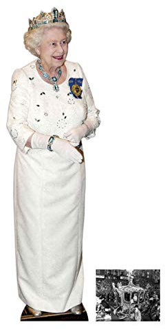 (Starstills UK) Queen Elizabeth Ii - Diamond Jubilee White Dress Lebensgrosse Pappfiguren/Stehplatzinhaber/Aufsteller - Enthält 8X10 (25X20Cm) Starfoto - #291