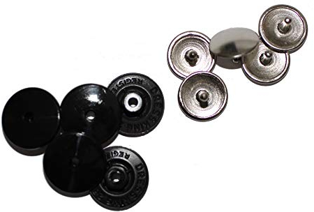 dalipo 22019 - Patenthosenknöpfe, 10 Stück, schwarz