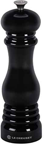 Le Creuset Classic Adjustable Pepper Mill Grinder, Chip-resistant ABS Plastic, Anti-Corrosion, 40g, 21 cm, Black Onyx, 96001900140000