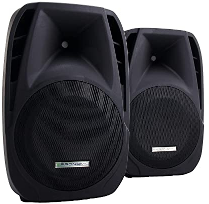 Pronomic PH15 Bühnen- und Konzertlautsprecher, PA-Lautsprecher, Mobile PA-Box für unterwegs, (190 W RMS / 350 W Peak, 15 Woofer, 34mm Hochtontreiber, Input & Thru -SPK kompatibel), Passivbox Paar