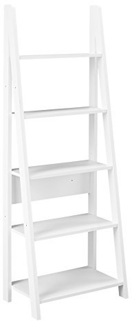 LPD Home Tiva Ladder Bookcase – 4 Tier White Shelving Unit, Modern Ladder Shelf for Living Room, Bedroom or Office Storage Display