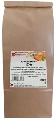 Räucherteufel Räuchermehl Erle, Körnung 1-8mm, 500g