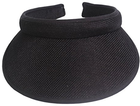 ACVIP Women's Cotton Linen Visor Sun Hat Headband (Black)