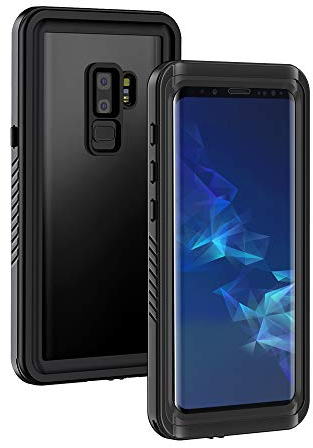 Lanhiem Samsung S9+ Plus Case, IP68 Waterproof Dustproof Shockproof Case with Built-in Screen Protector, Full Body Sealed Underwater Protective Cover for Samsung Galaxy S9 Plus (Black)