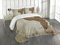 ABAKUHAUS afrikanisch Tagesdecke Set, Hölzerne Planke-Afrika-Karte, Set mit Kissenbezügen Weicher Stoff, für Doppelbetten 220 x 220 cm, Umbrabraun Braun Tan