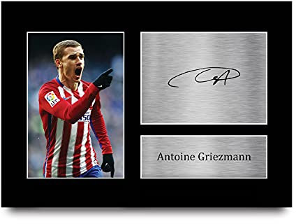 HWC Trading Antoine Griezmann A4 Sin Marco Regalo De Visualización De Fotos De Impresión De Imagen Impresa Autógrafo Firmado Por Atletico Madrid Los Aficionados Al Fútbol