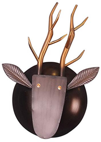 Tubayia Metall Tierkopf Wandskulptur Wandhaken Wanddeko für Zuhause, Büro, Bar, Café